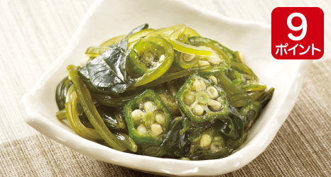 流水解凍で便利!ねばねば野菜と茎わかめさっぱり和え