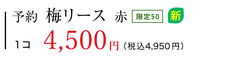 予約 梅リース 赤 限定50 1コ