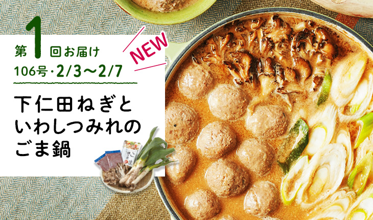 第1回お届け 下仁田ねぎといわしつみれのごま鍋