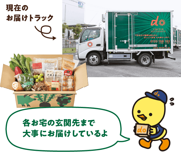 各お宅の玄関先まで大事にお届けしているよ