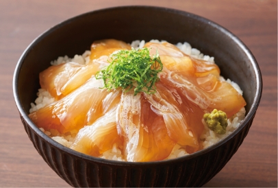 4.天然ひらめの漬け丼