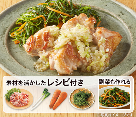 レシピ付き食材セット・たっぷりねぎ塩ダレでいただく 鶏肉のソテー+副菜