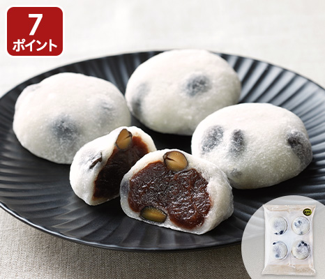 小樽花月堂　やわもち生地の黒豆塩大福（北海道産小豆のこしあん）