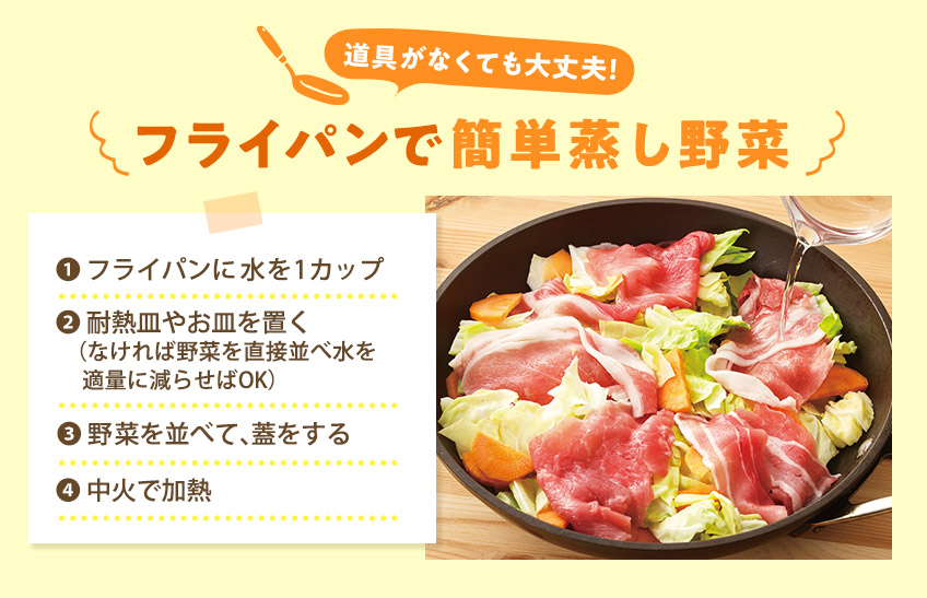 フライパンで簡単蒸し野菜