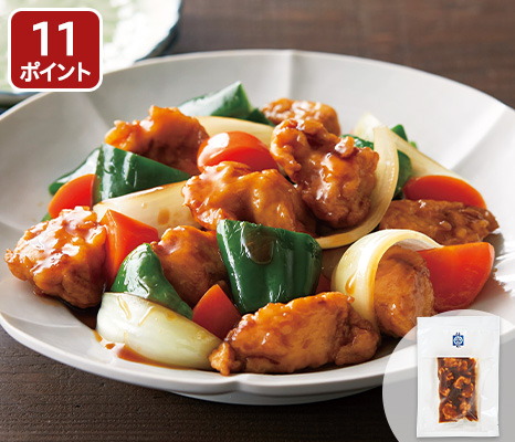 野菜をくわえて　国産天然まぐろ黒酢酢豚風