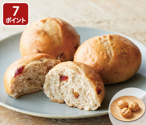 甘酸っぱいクランベリーとくるみのプチパン