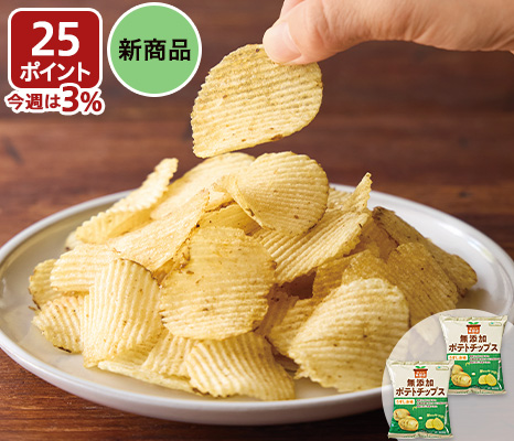【お得3%P】ザク切り純国産ポテトチップスうすしお味×2パック