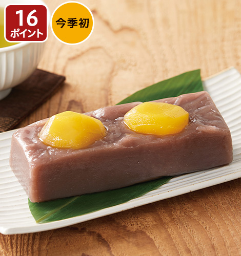 丸ごと和栗がのった栗蒸し羊かん