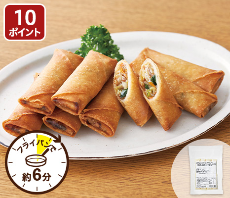 フライパンで大地うまみこい豚と野菜のミニ五目春巻