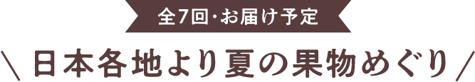 全7回・お届け予定 日本各地より夏の果物めぐり