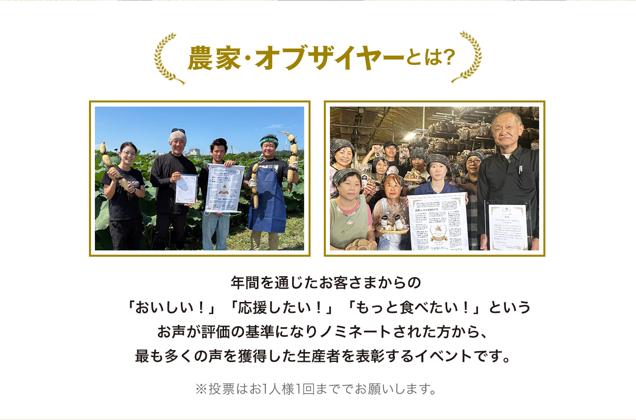 日本全国から選ばれた生産者さんは この6名！