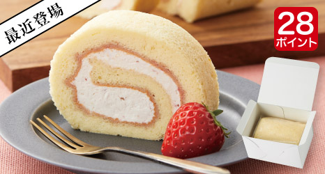 有機苺のシフォンロールケーキ
