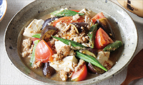 夏野菜のゆずこしょう麻婆豆腐