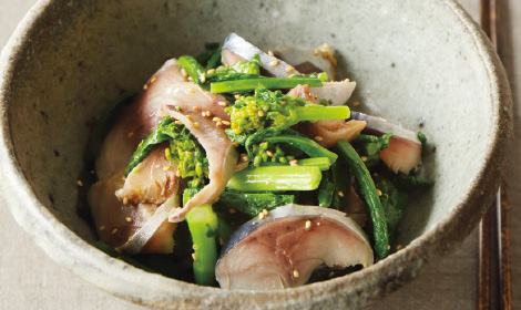 菜花とシメサバのナムル