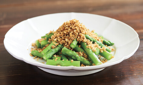 グリーンアスパラの香りパン粉かけ