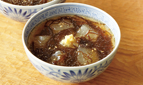 冬瓜ともずくの冷たいスープ