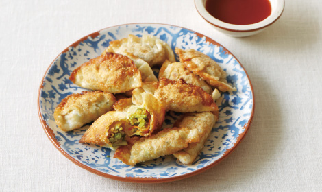 フライパンで作るそら豆のサモサ