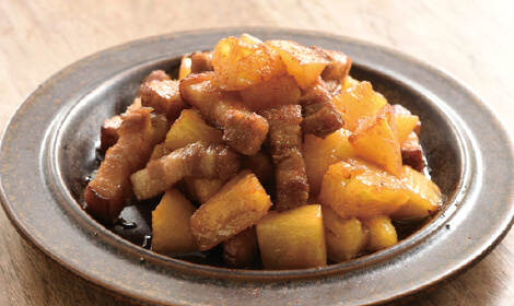 厚切りベーコンとパイナップルのソテー