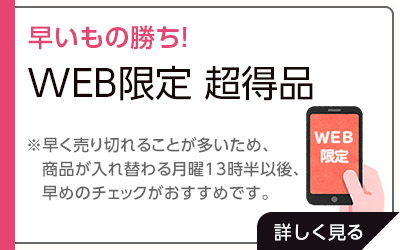 早いもの勝ち！【WEB限定】超得品