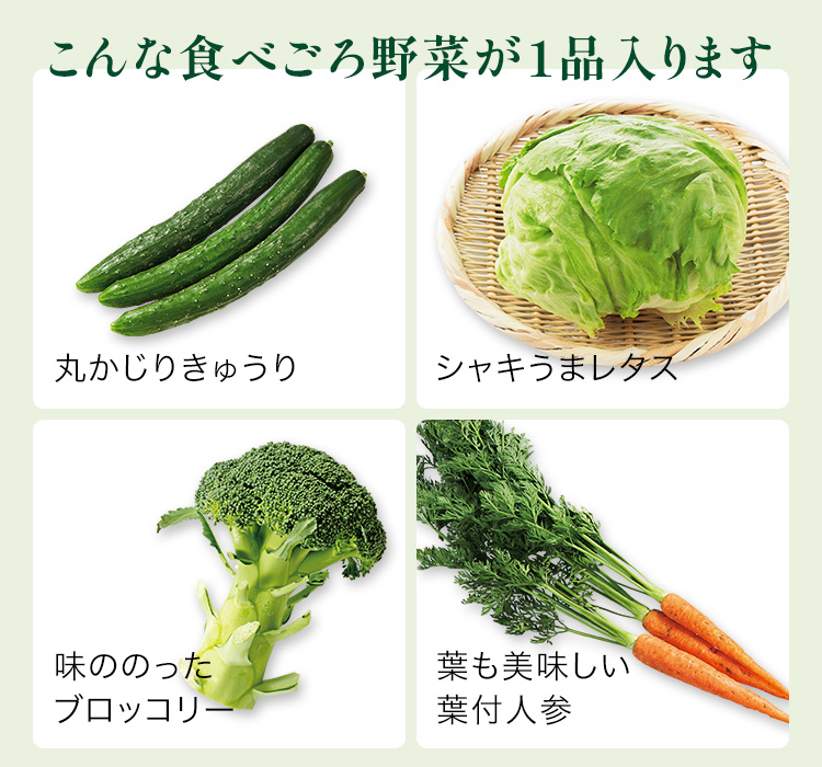 こんな食べごろ野菜が入ります