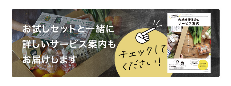 お試しセットと一緒にサービス案内もお届けします