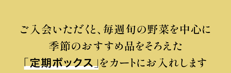 定期ボックスを毎週カートにお入れします