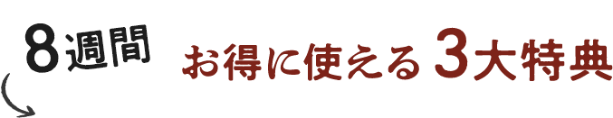 8週間お得に使える3大特典