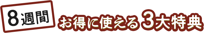 8週間お得に使える3大特典