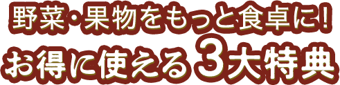 お得に使える3大特典