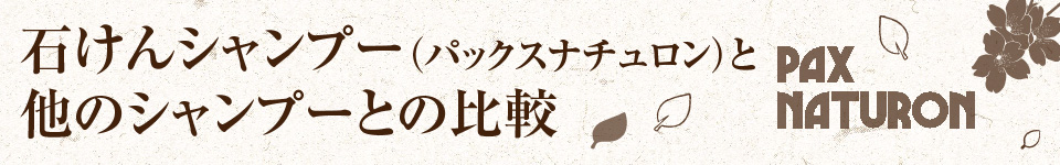 石けんシャンプー(パックスナチュロン)と
他のシャンプーとの比較