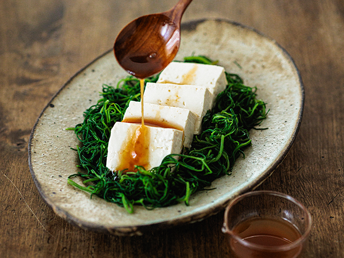 おかひじきと豆腐の中華風サラダ
