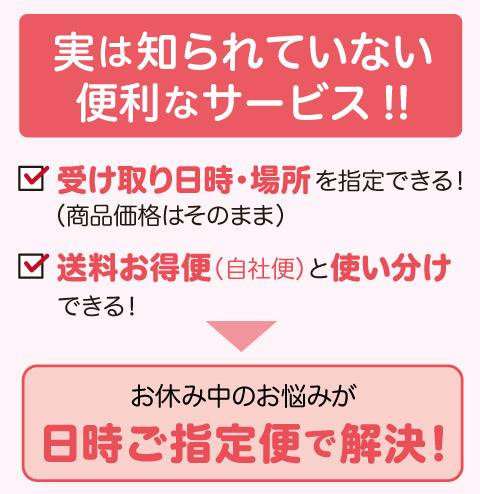お届け日・お届け先の変更方法