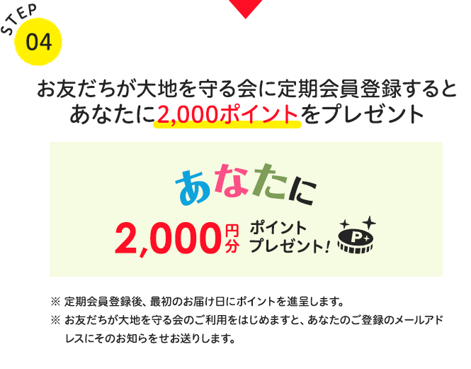 あなたに2,000円分のポイントプレゼント!