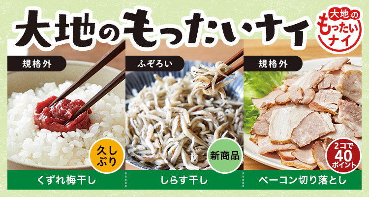 新商品も大地のもったいナイ