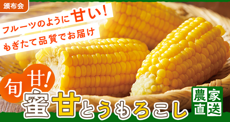 もぎたて品質！蜜甘とうもろこし