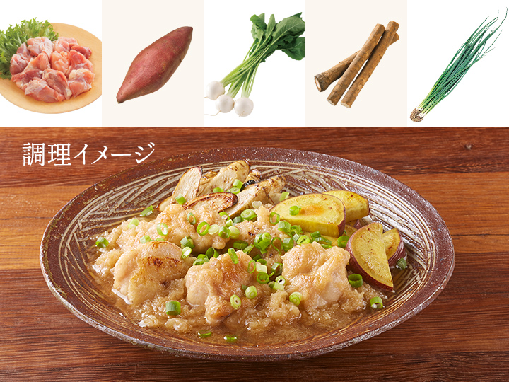 レシピ付き食材セット・あったか　鶏と冬野菜のみぞれ煮＋副菜