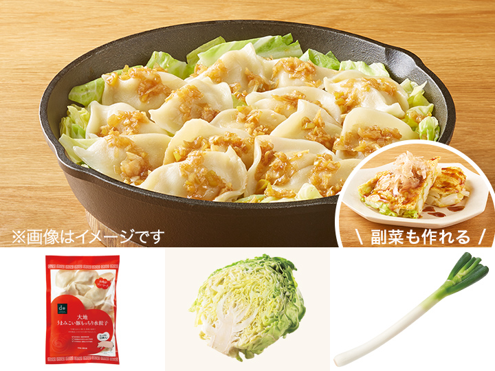 レシピ付き食材セット・フライパンひとつで簡単蒸し餃子＋副菜