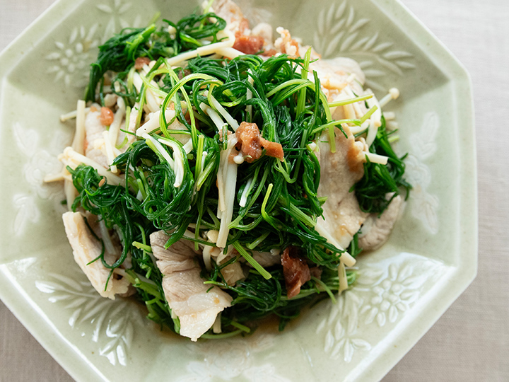 料理家ａｒｉｋｏのひと皿・おかひじきと豚バラの梅干し和え_3