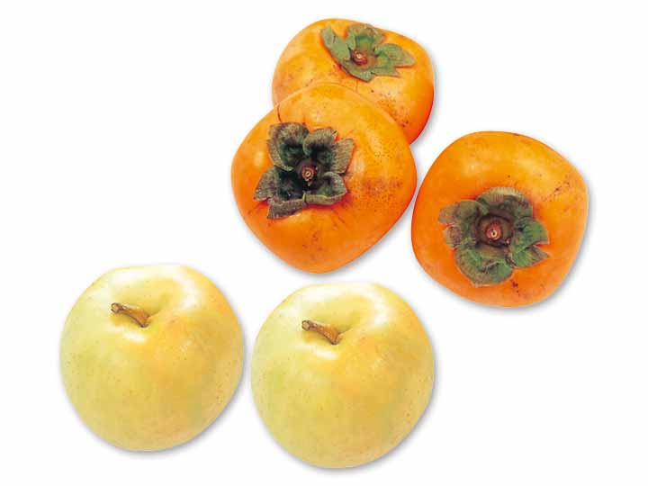 トキ（りんご）・450G(2コ)＆種なし柿（刀根柿または平核無柿）・600G
