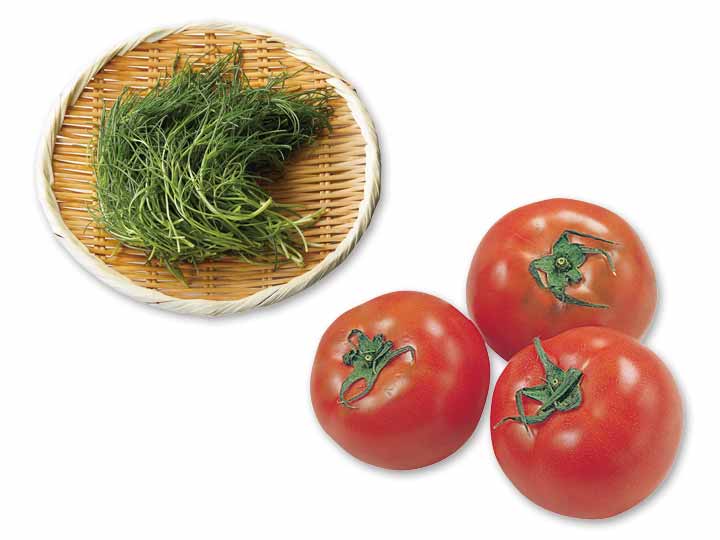サラダでシャキ・ジュワ食感！おかひじき＆トマトのセット