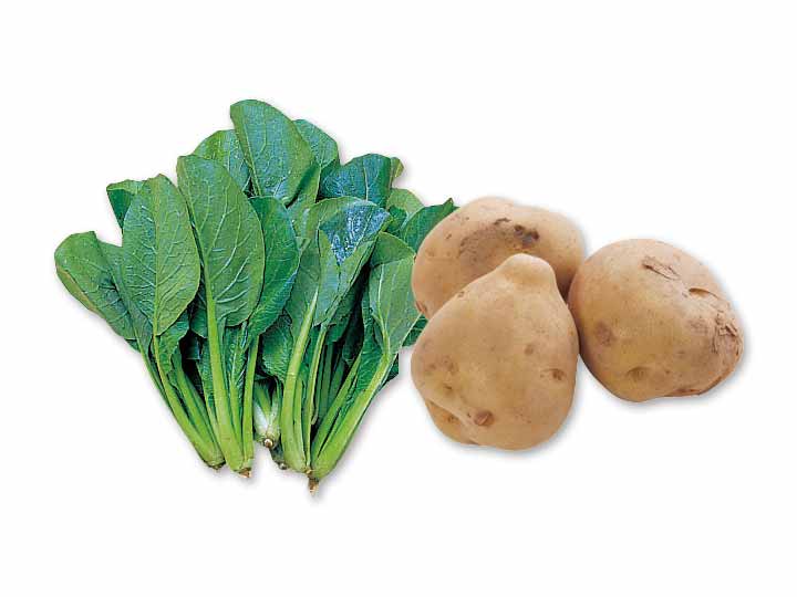 どんな料理にもすっと馴染む　小松菜とじゃがいものセット