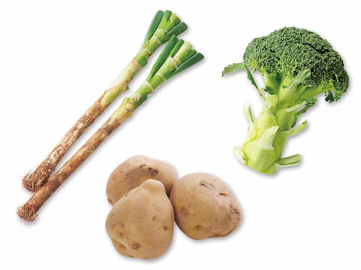 蒸しておいしい野菜3種セット（長ねぎ、じゃがいも、ブロッコリー）