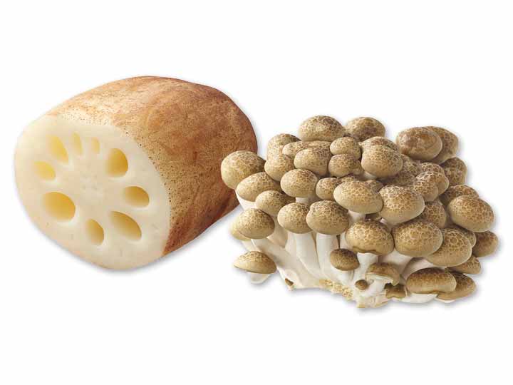 柿と合わせた秋色煮物にぴったり　れんこん＆ぶなしめじのセット