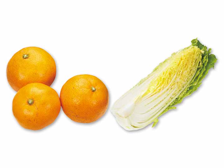 意外とサラダやお鍋にも◎　温州みかん＆白菜1／4のセット