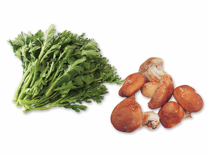 ふわりと香り広がる　春菊＆生しいたけのセット