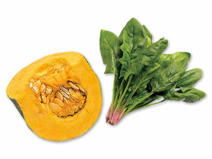 具だくさんスープでおなかもこころもほっこり　かぼちゃ＆ほうれんそうのセット