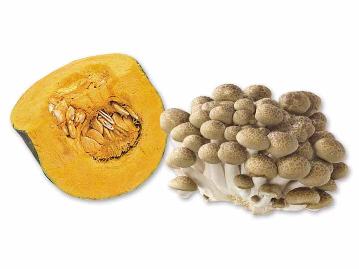 ソテーで香ばしさ引き立つ　かぼちゃ＆ぶなしめじセット