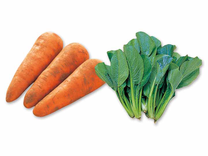 食卓がぱっと華やぐ　人参＆小松菜のセット