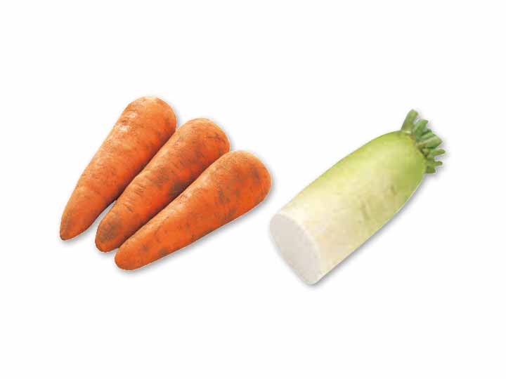 優しい甘みでほっこり　人参＆大根1／2のセット