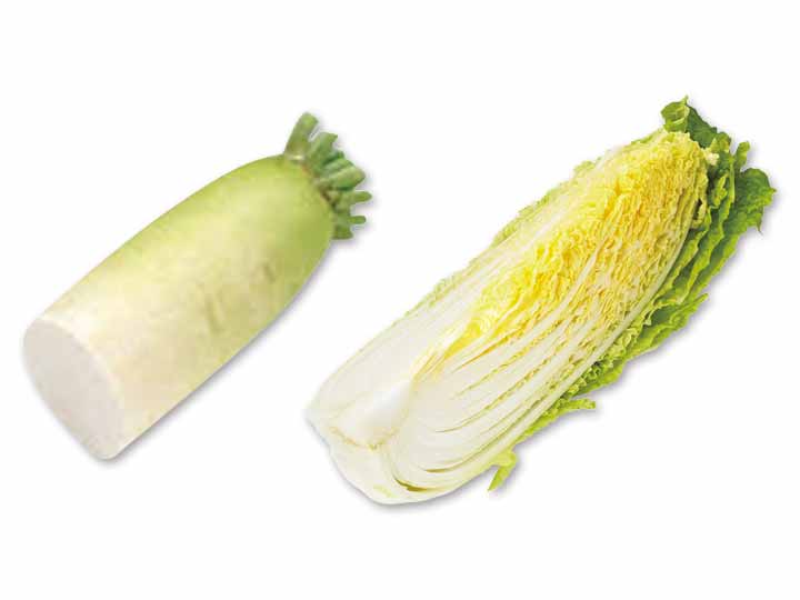 家族で囲む年末の鍋に　大根1／2＆白菜1／4のセット